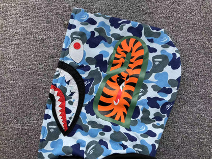 BAPE ABC SHARK FULL ZIP DOUBLE HOODIE BLACK BLUE