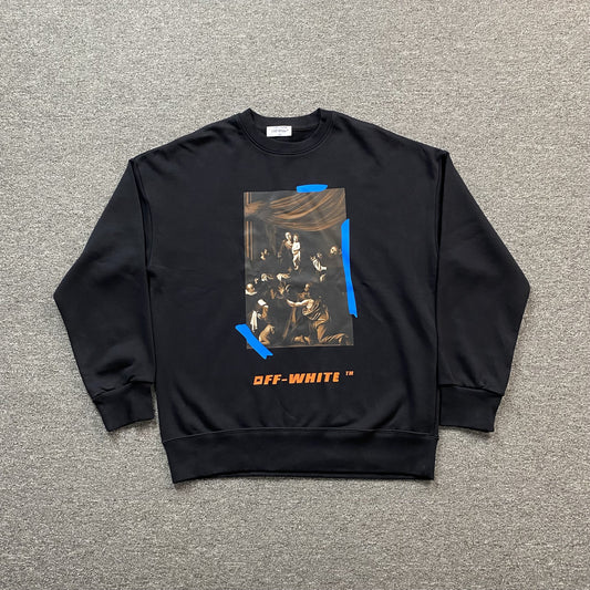 OFF WHITE X BROWNS CARAVAGGIO CREWNECK BLACK