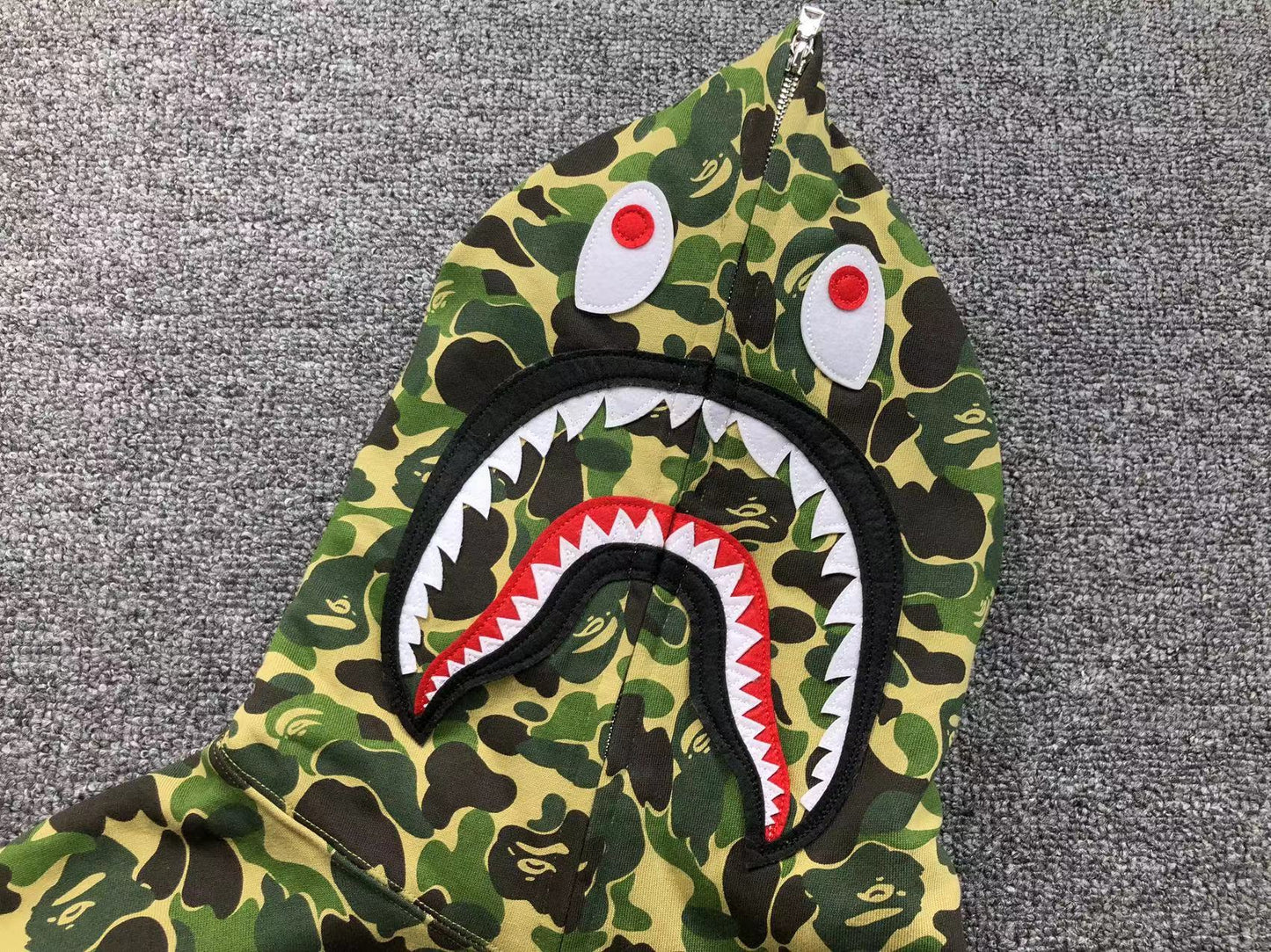 BAPE ABC CAMO SHARK FULL ZIP HOODIE GREEN