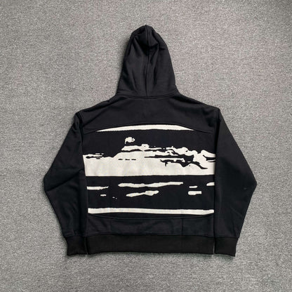 Campera Corteiz Hybrid Jacquard Knit Alcatraz Negra