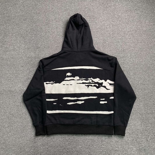 Campera Corteiz Hybrid Jacquard Knit Alcatraz Negra
