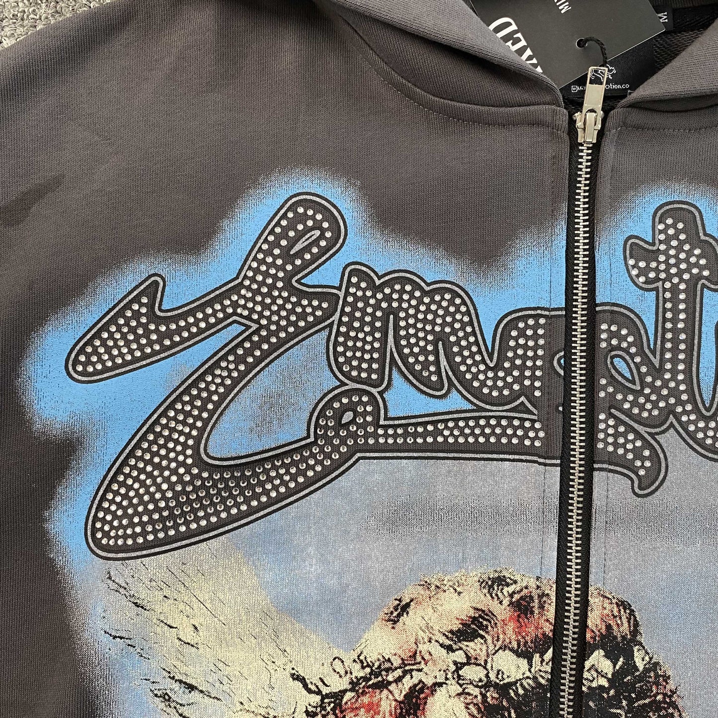 Campera Mixed Emotion Rhinestone Gris