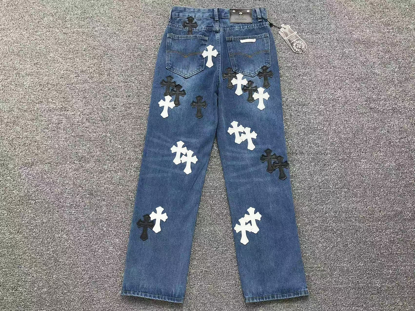 Chrome Hearts Cross Patch Pantalon Jeans Azul