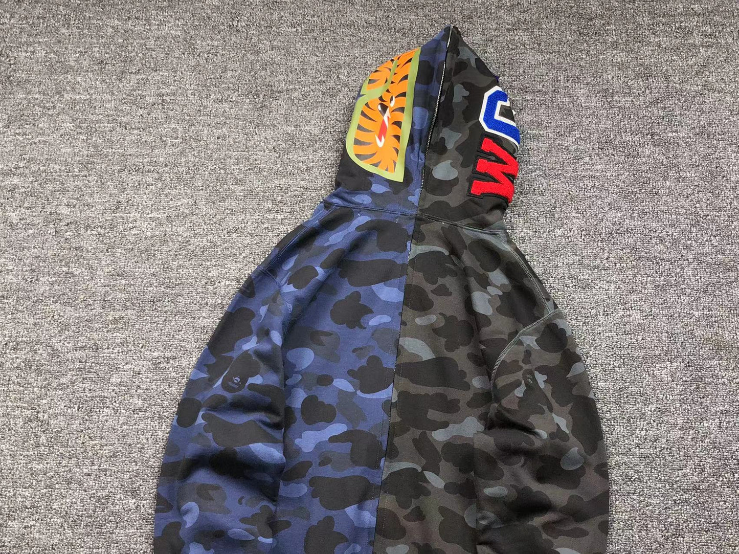 BAPE COLOR CAMO SEPARATE SHARK FULL ZIP HOODIE BLACK BLUE