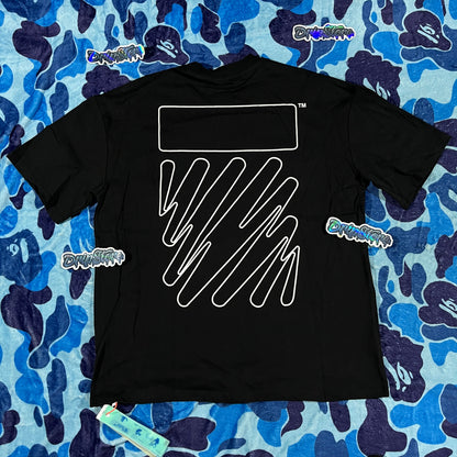Remera Off White Wave Outline Diag Negra S