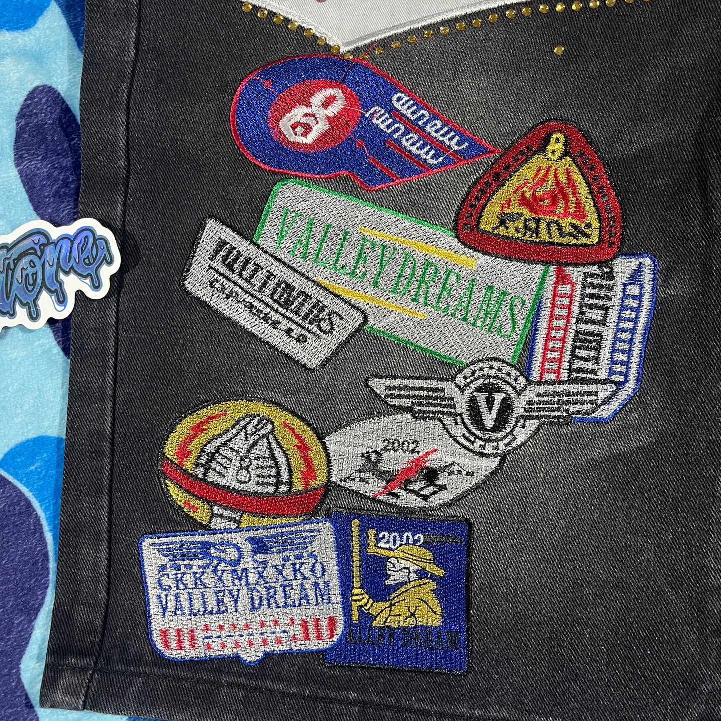 Bermuda Vale Forever Skittles Patch 1980s Denim 
