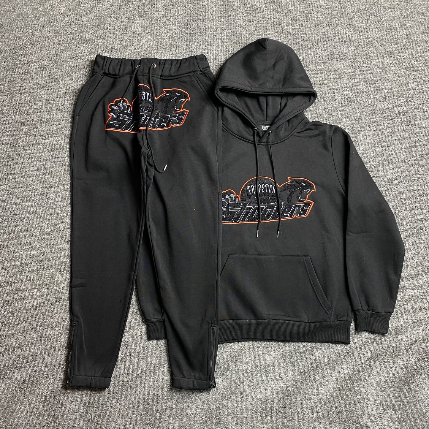 TRAPSTAR SHOOTERS TRACKSUIT BLACK ORANGE