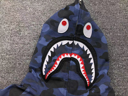 BAPE COLOR CAMO SHARK FULL ZIP HOODIE BLUE