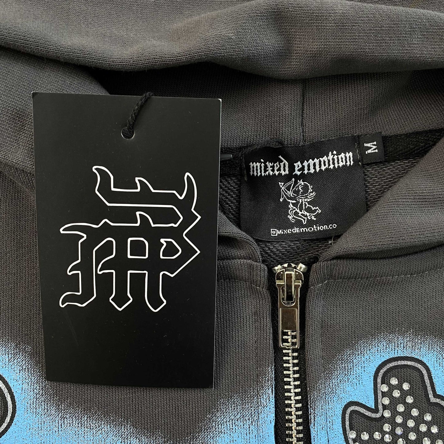 Campera Mixed Emotion Rhinestone Gris