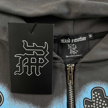 Campera Mixed Emotion Rhinestone Gris