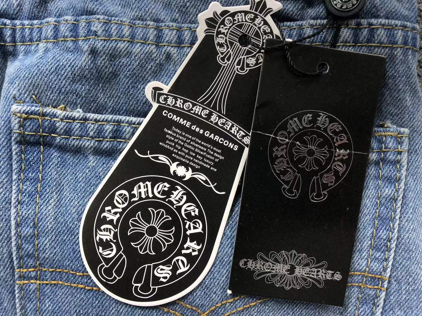 Chrome Hearts Cross Patch Pantalon Jeans Azul