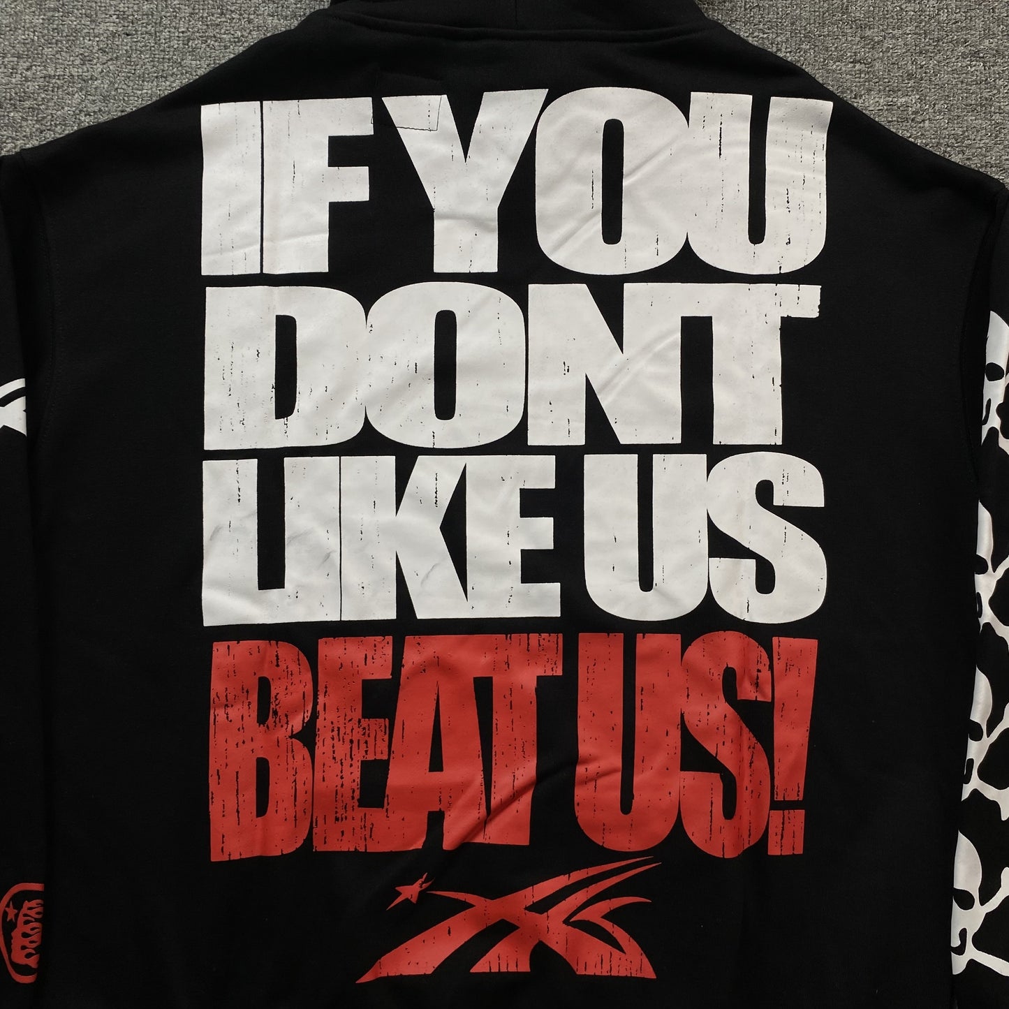 HELLSTAR IF YOU DONT LIKE US BEAT US HOODIE BLACK