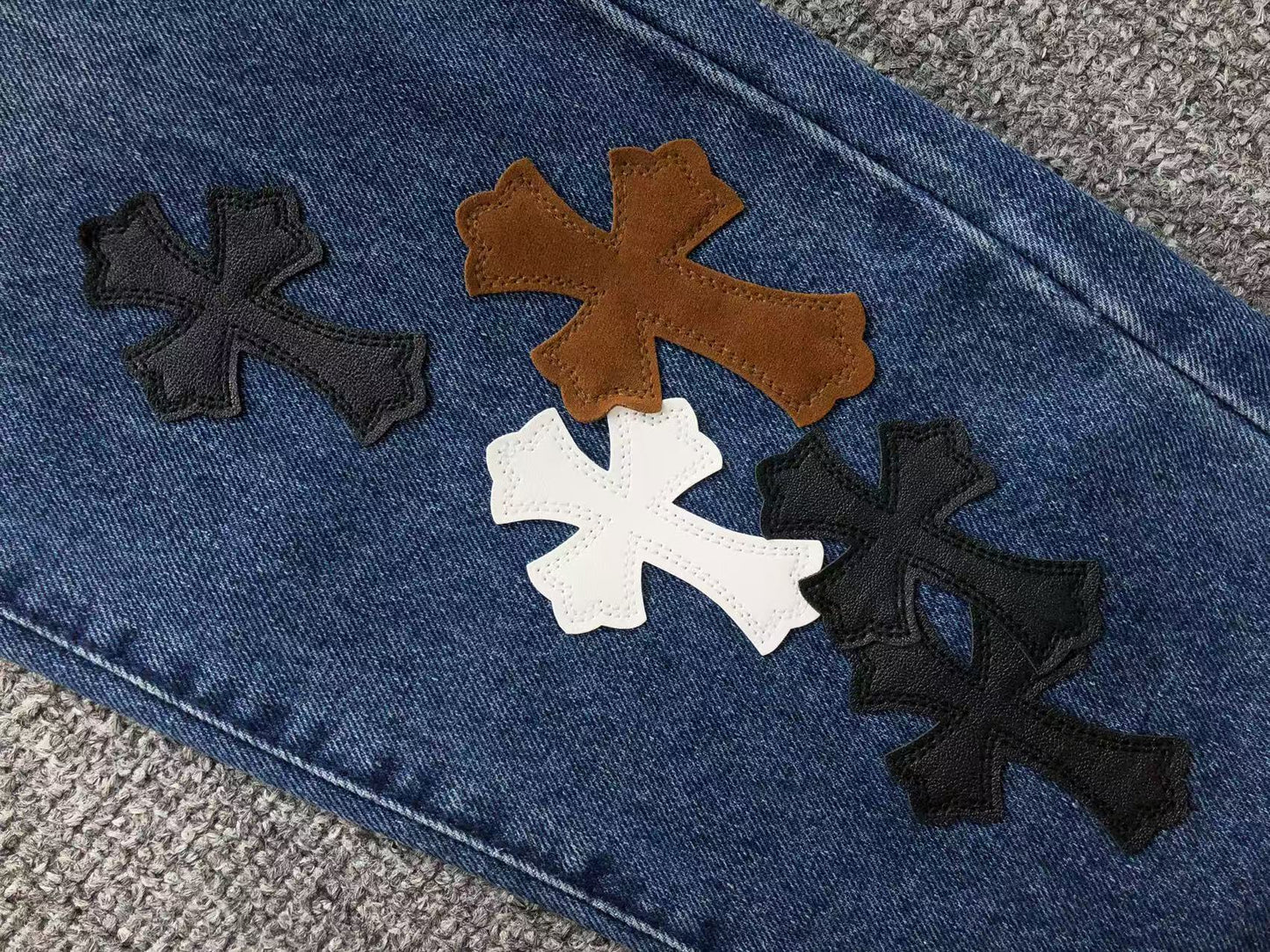 Chrome Hearts Cross Patch Pantalon Jeans Azul