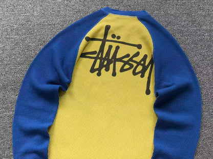 Remera Stussy Thermal 2 Tone Raglan Amarilla