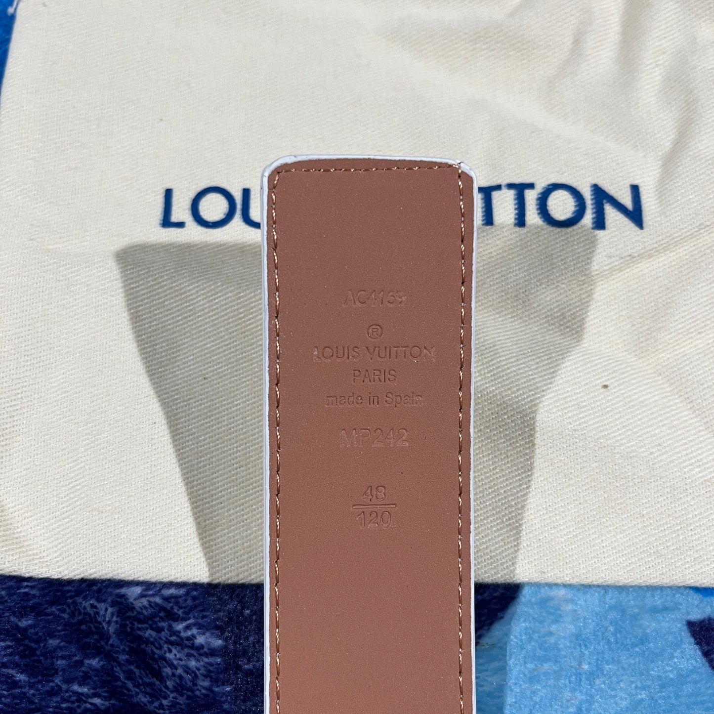 Cinturon LV Monogram Blanco/Plateado