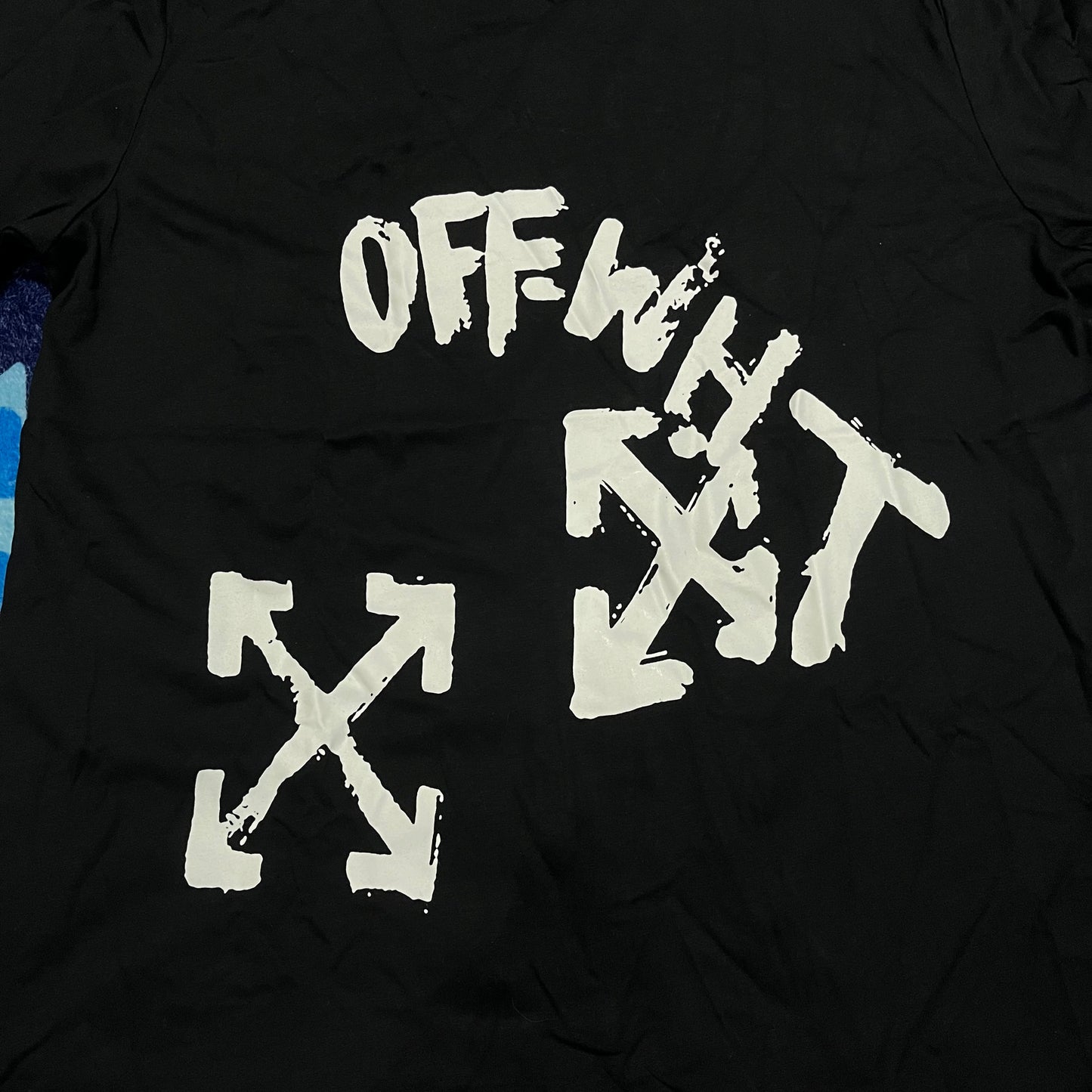 OFF-WHITE PAINT SCRIPT OVER SKATE S/S TEE BLACK