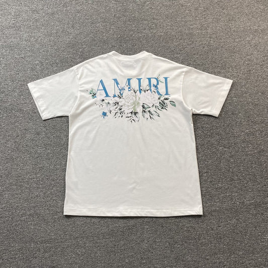 AMIRI FLORAL LOGO TEE WHITE