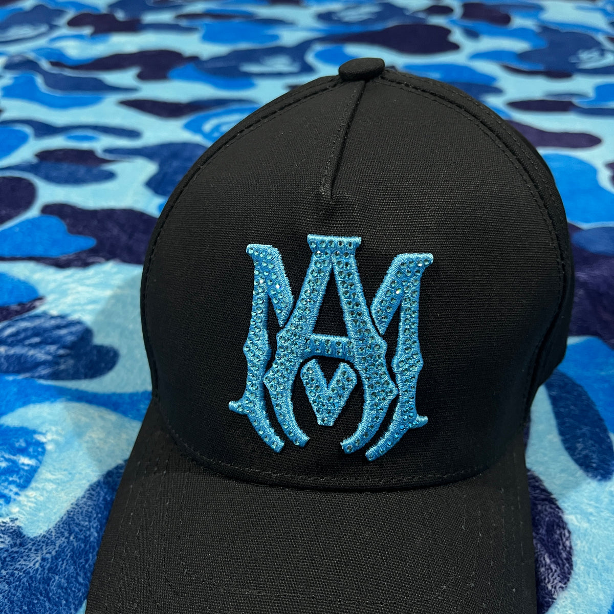 Gorra Amiri MA Brillos Celeste/Negra