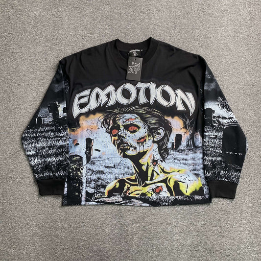 Remera Mixed Emotion Tombstone Negra