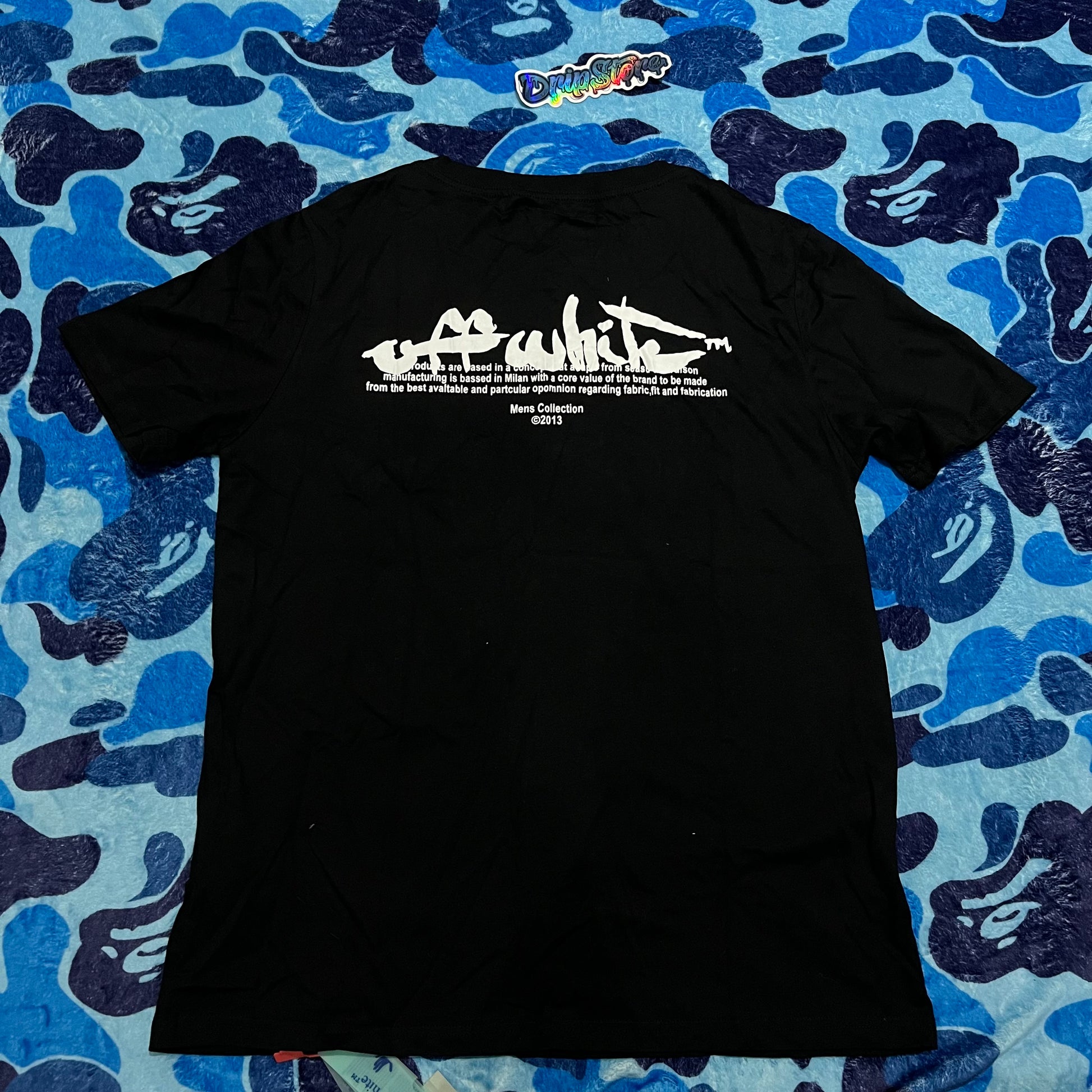 OFF-WHITE PAINT SCRIPT OVER SKATE S/S TEE BLACK