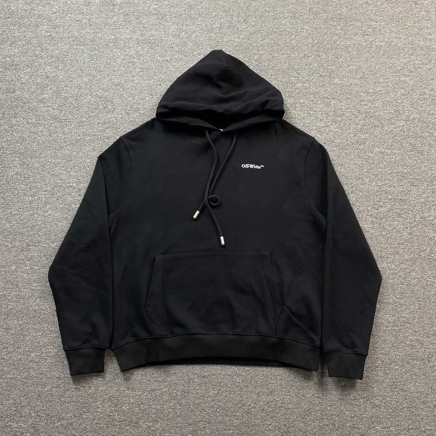 OFF WHITE EMBROIDERY ARROW HOODIE BLACK