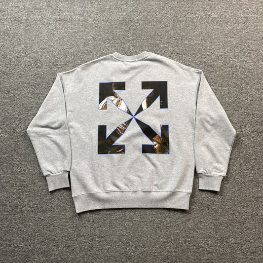 OFF WHITE CARAVAGGIO ANGEL CREWNECK GREY