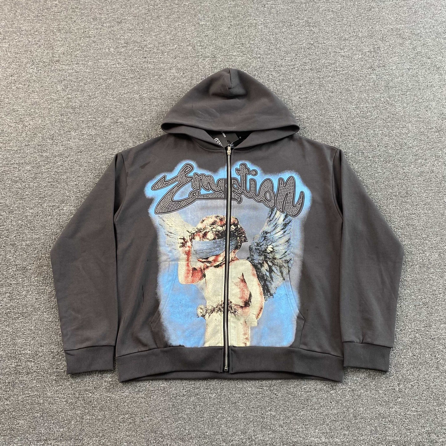 Campera Mixed Emotion Rhinestone Gris