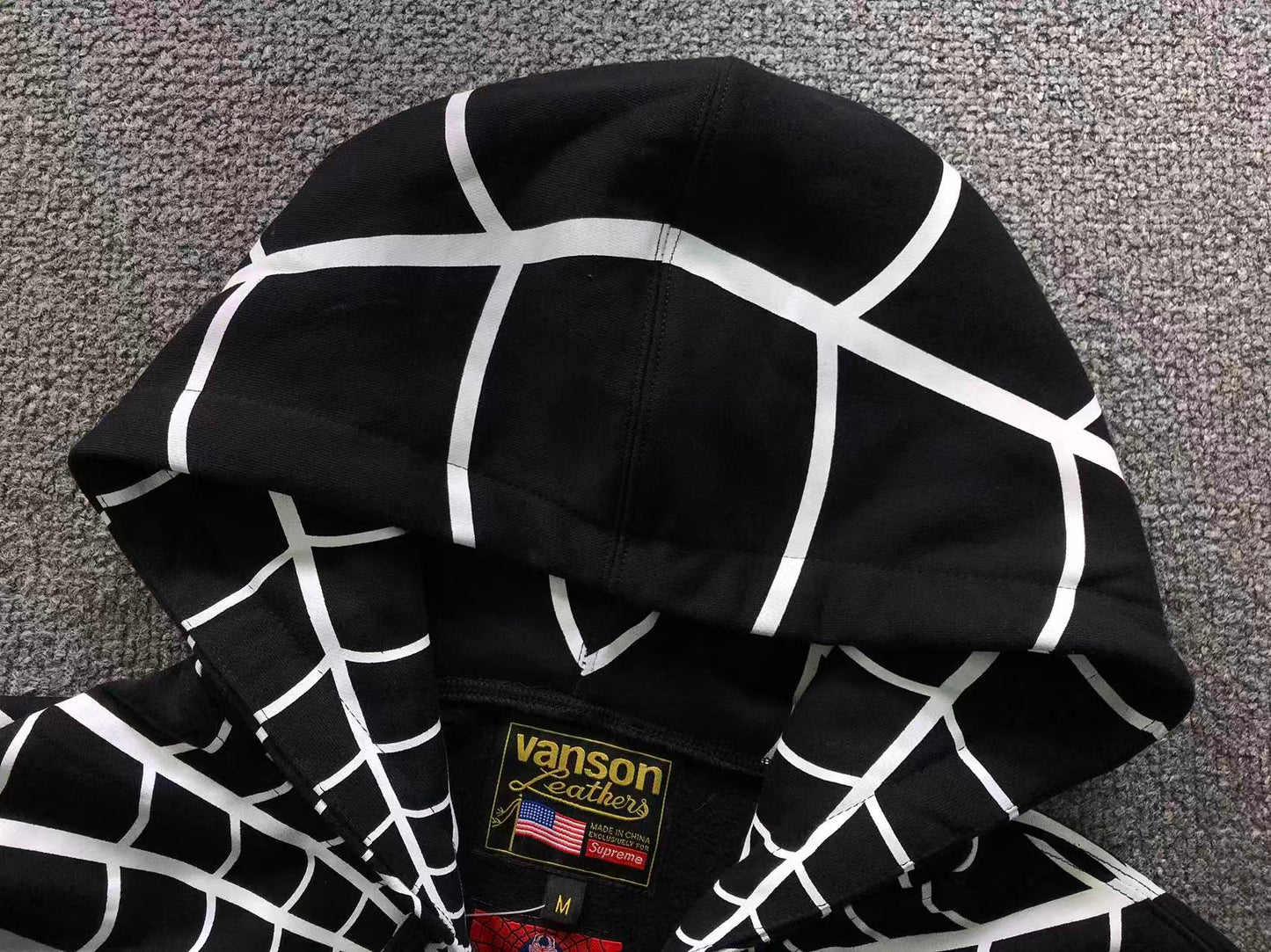 Campera Supreme Vanson Leathers Spider-Man Negra