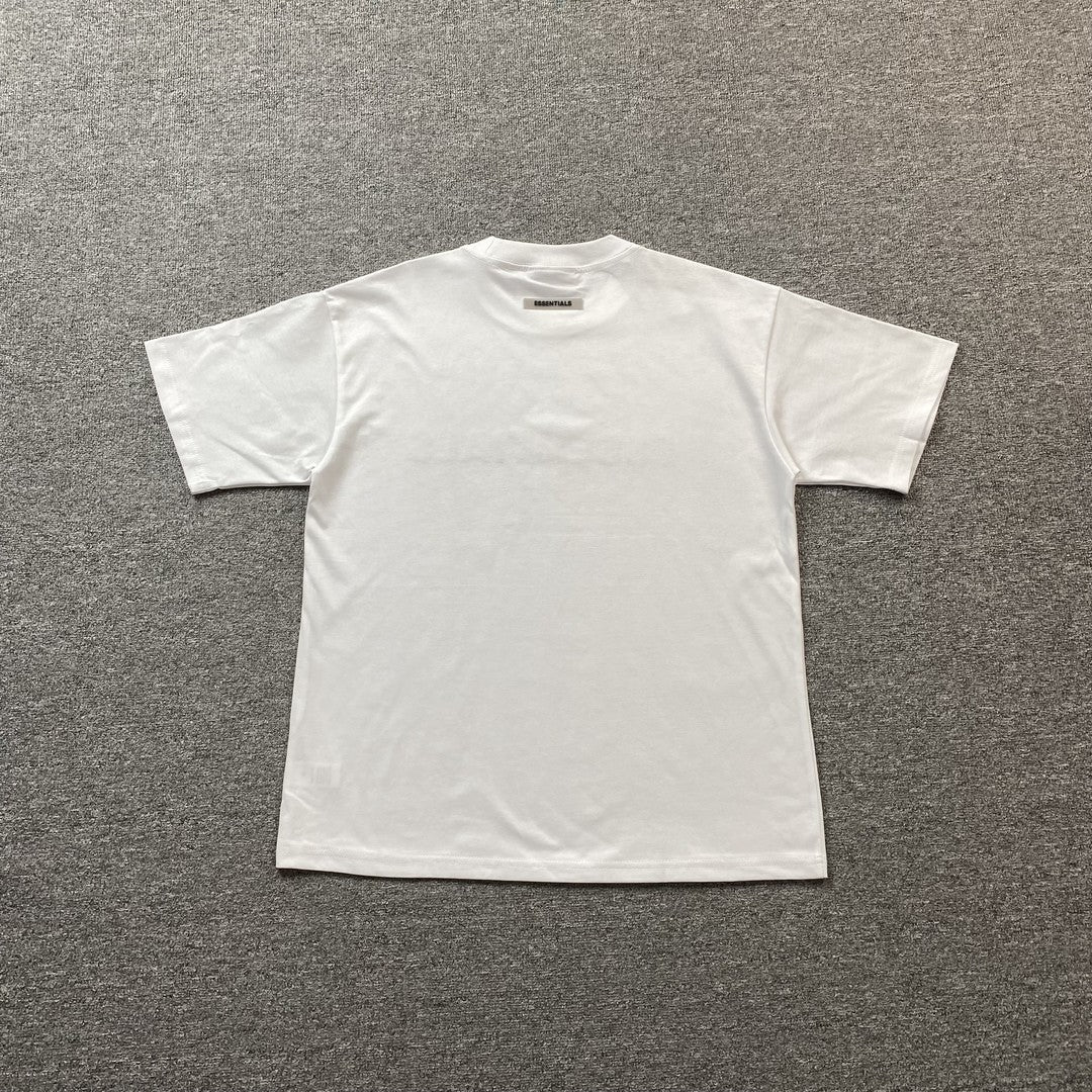 FEAR OF GOD ESSENTIALS BOXY T-SHIRT APPLIQUE LOGO WHITE