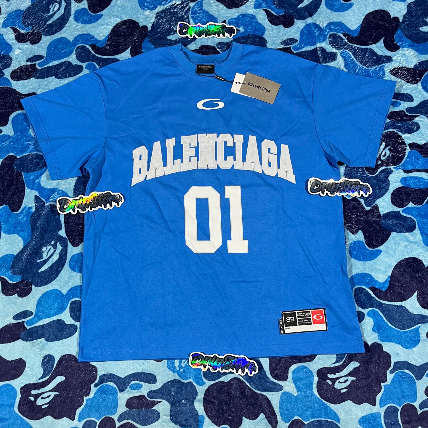 Remera Balenciaga Basketball Azul S