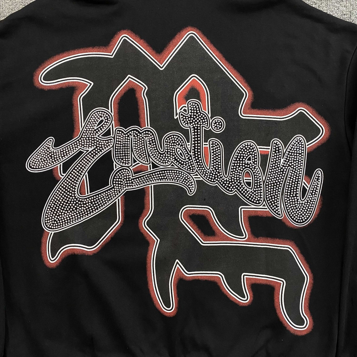 Campera Mixed Emotion Rhinestone Negra