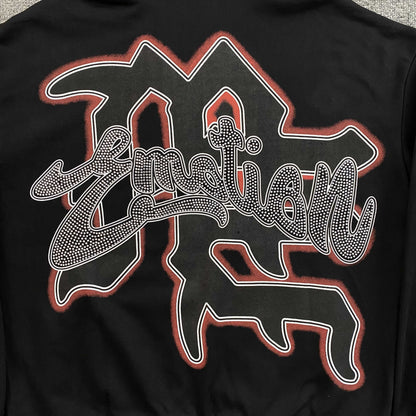 Campera Mixed Emotion Rhinestone Negra