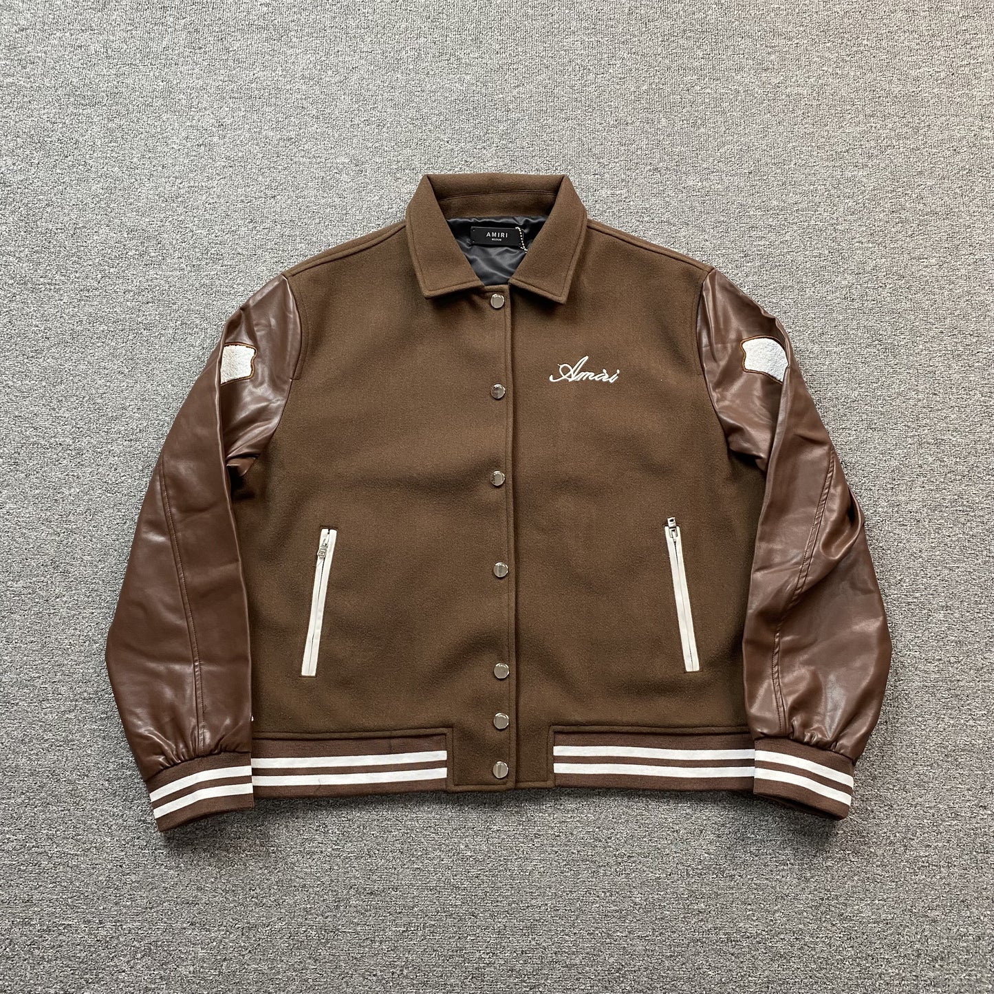 AMIRI BONES BOMBER JACKET BROWN