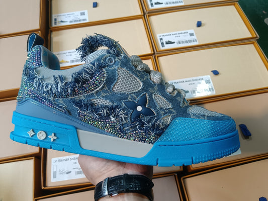 Louis Vuitton Skate Sneaker Swarovski Monogram Azul