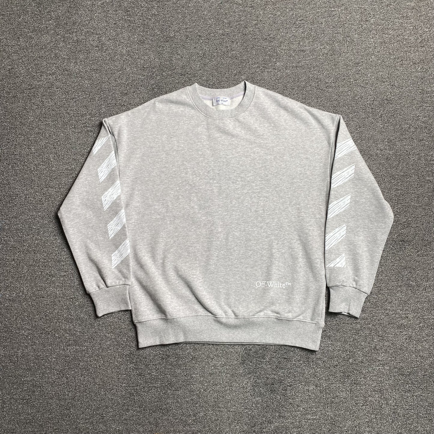 OFF WHITE SCRIBBLE DIAG CREWNECK GREY