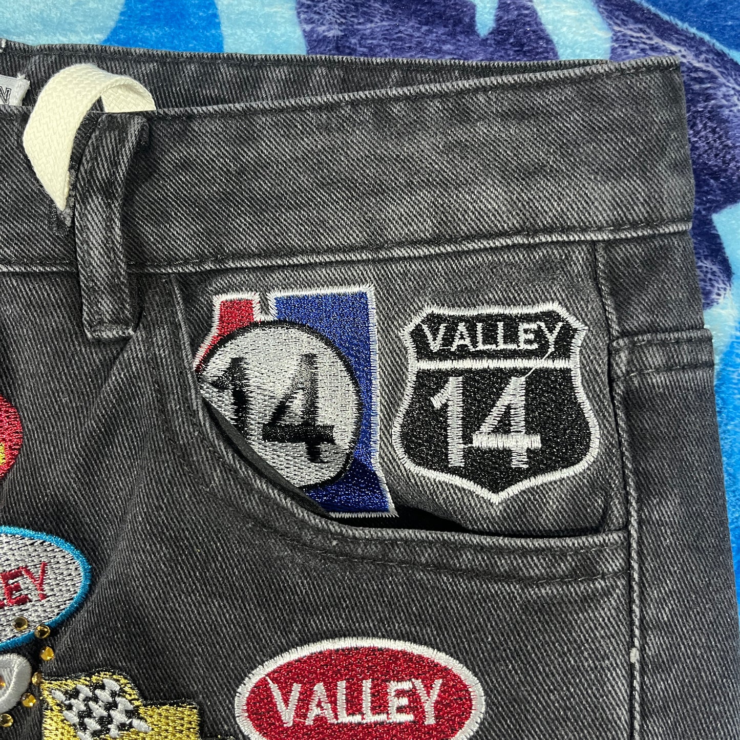 Bermuda Vale Forever Skittles Patch 1980s Denim 