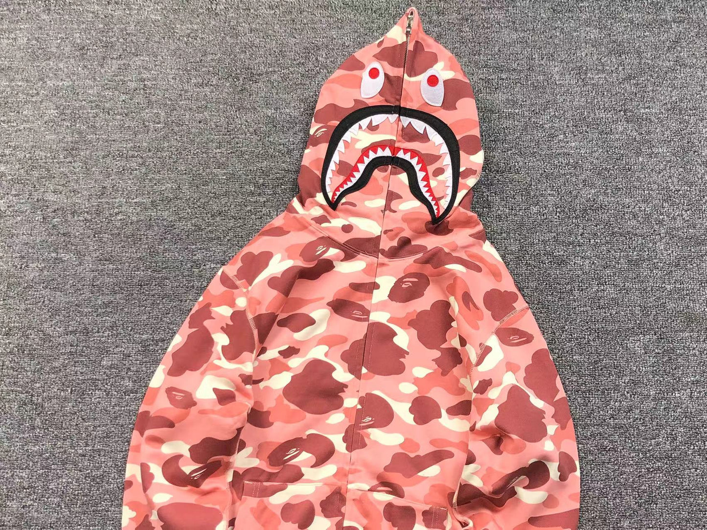 BAPE X BARBIE DOT CAMO SHARK FULL ZIP HOODIE PINK