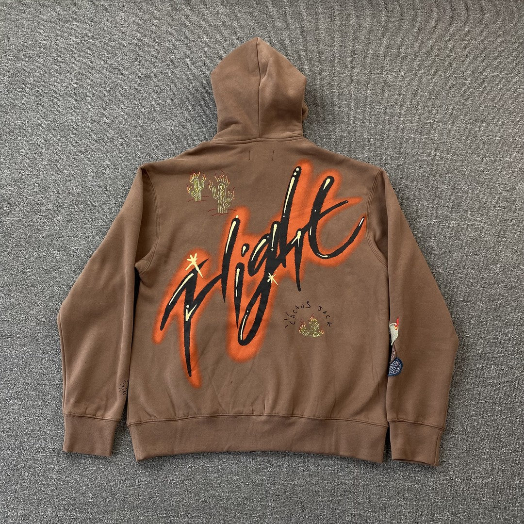 TRAVIS SCOTT X JORDAN FLIGHT GRAPHIC HOODIE BROWN