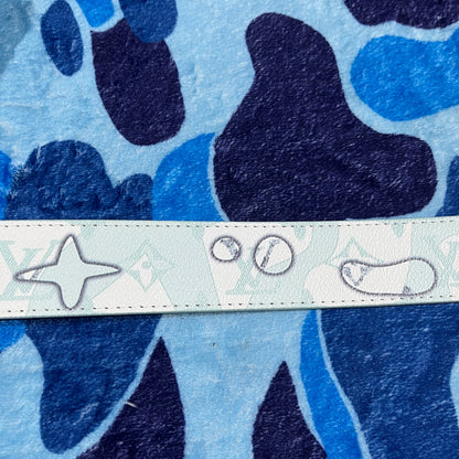 Cinturon LV Monogram Celeste/Plateado