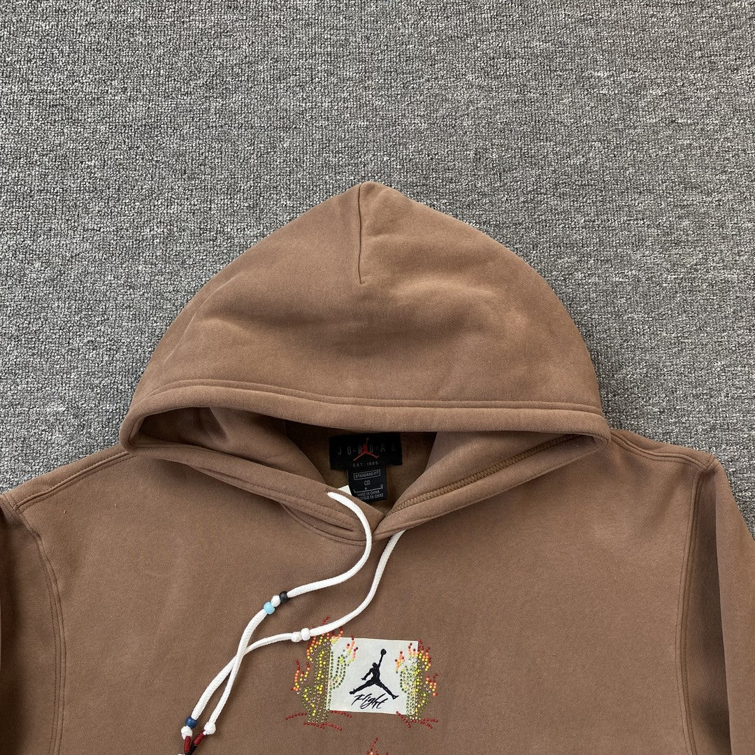 TRAVIS SCOTT X JORDAN FLIGHT GRAPHIC HOODIE BROWN