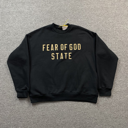 FEAR OF GOD ESSENTIALS CREWNECK STATE BLACK