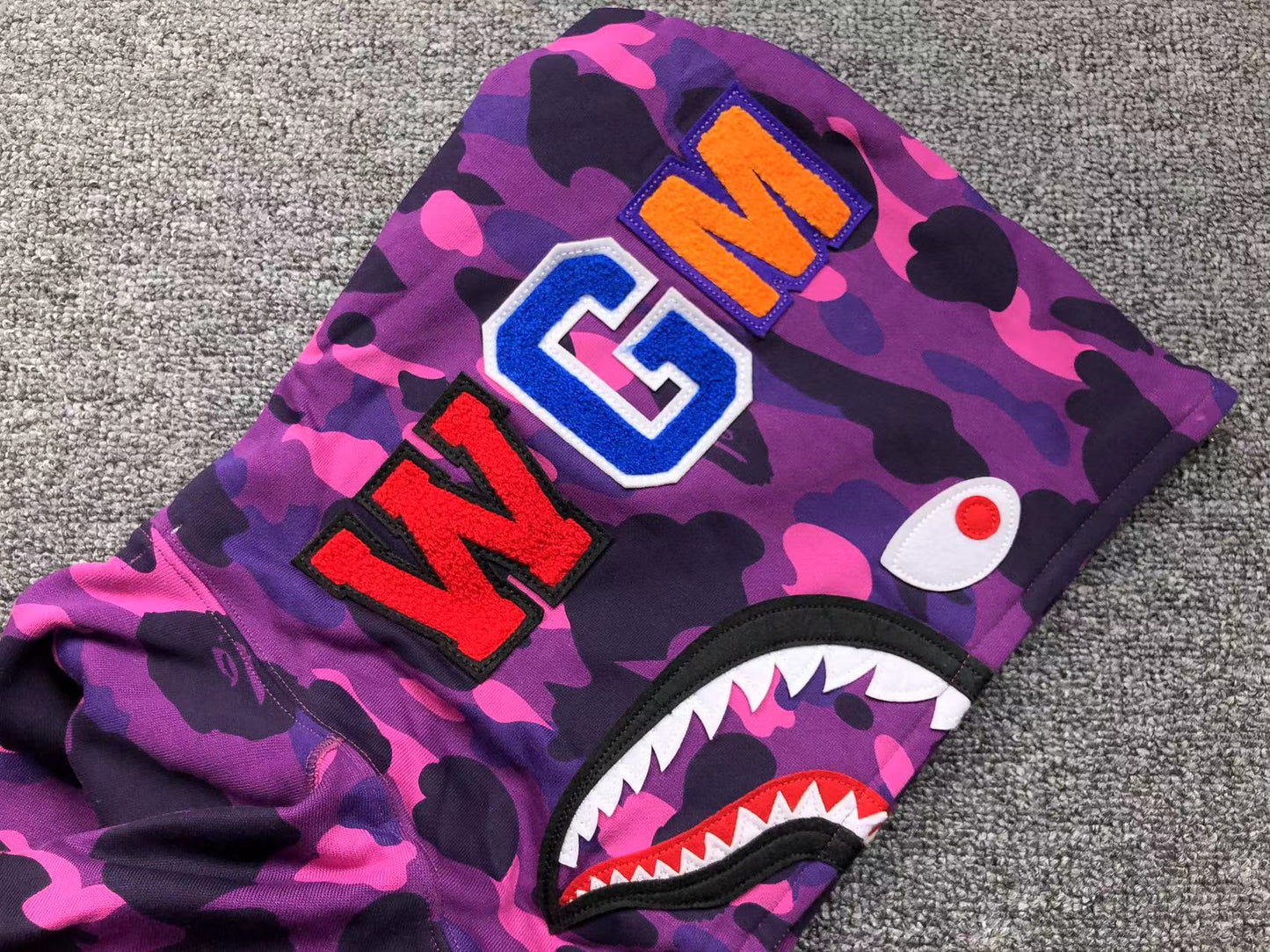 BAPE COLOR CAMO SHARK FULL ZIP HOODIE PURPLE