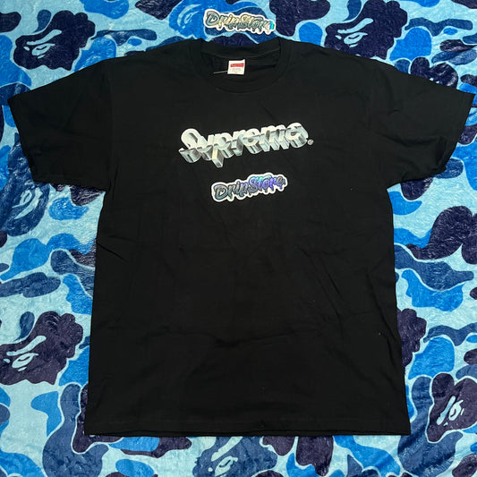 SUPREME CHROME LOGO TEE BLACK