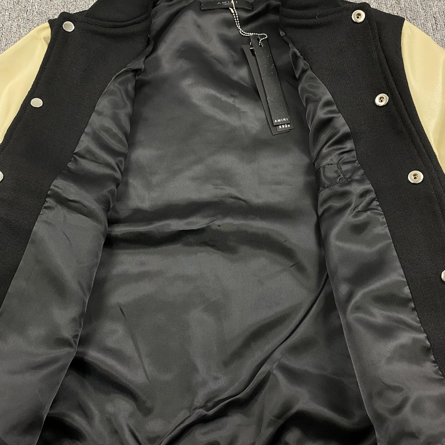 AMIRI VINTAGE VARSITY BOMBER JACKET BLACK