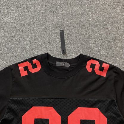 AMIRI 22 FOOTBALL JERSEY TEE BLACK