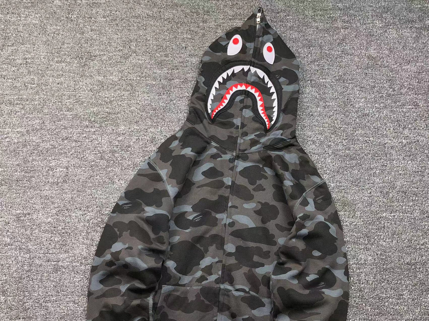 BAPE COLOR CAMO SHARK FULL ZIP HOODIE BLACK