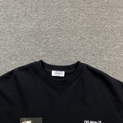 OFF WHITE CARAVAGGIO ANGEL CREWNECK BLACK