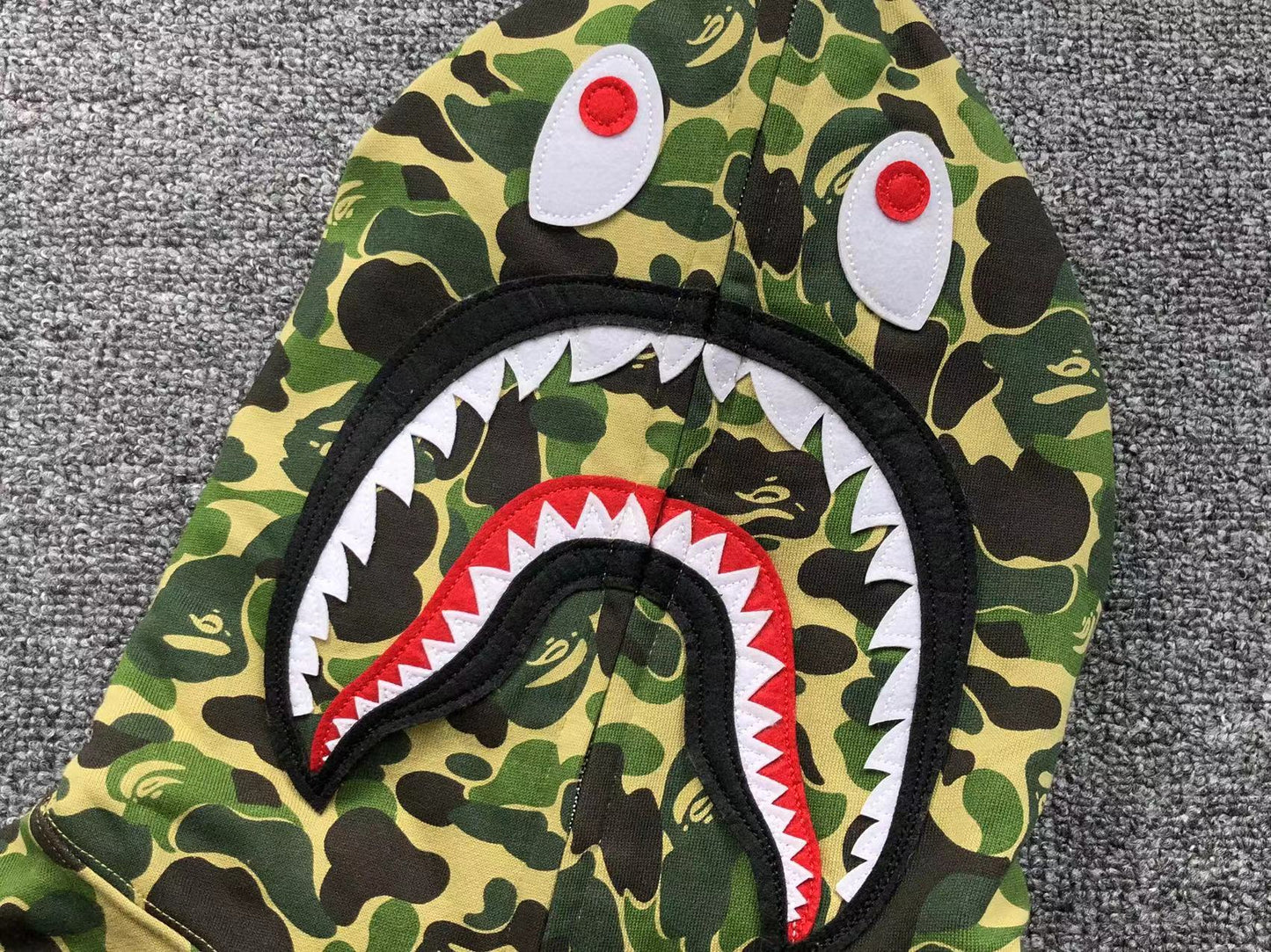 BAPE ABC CAMO SHARK FULL ZIP HOODIE GREEN