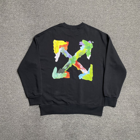 OFF WHITE BRUSHED ARROWS CREWNECK BLACK