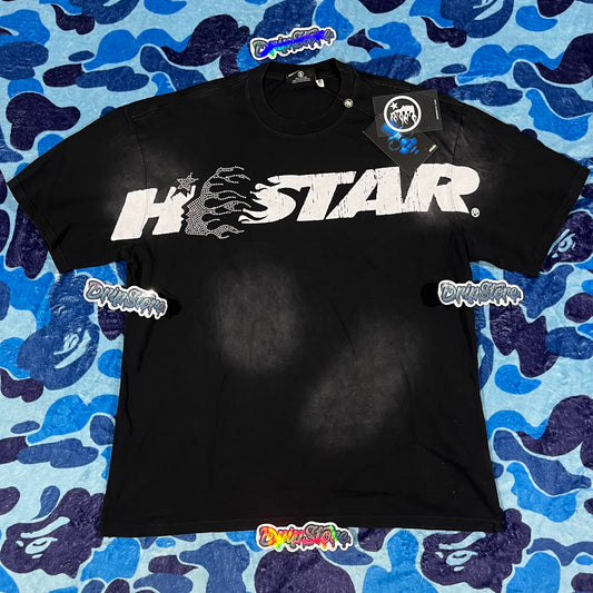 Remera Hellstar Cartoon Logo Glitter Negra XL